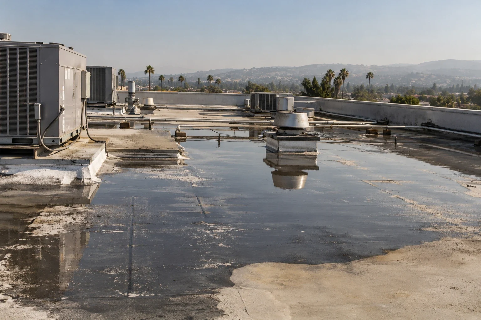 Ponding Water Roof Repair in Fremont, CA Ponding Water Roof Repair in Fremont, CA